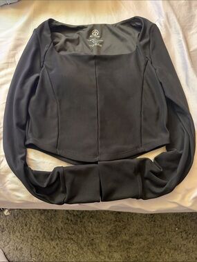 Move Theology Black Ribbed Active Long-sleeve